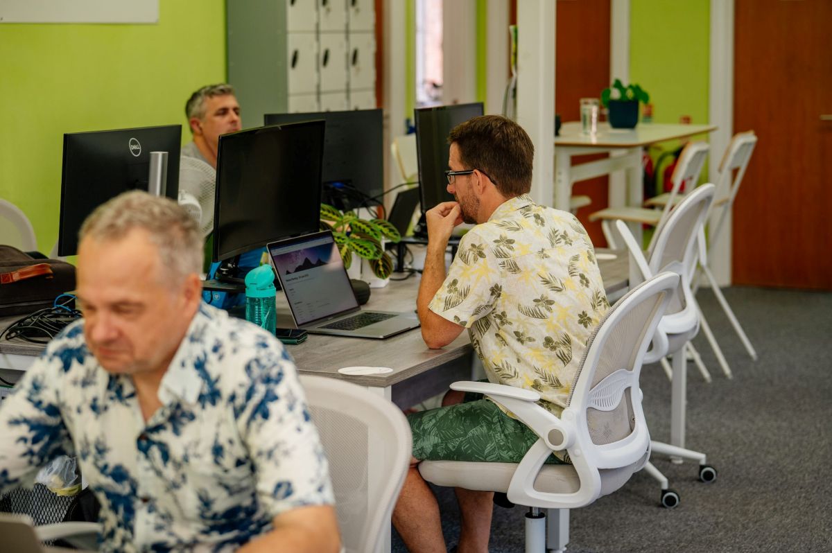 people working at desks in horsham coworking