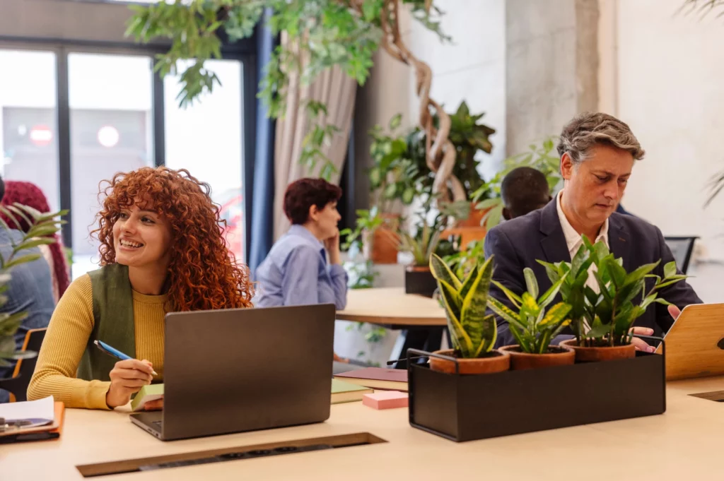man and woman coworking at a desk