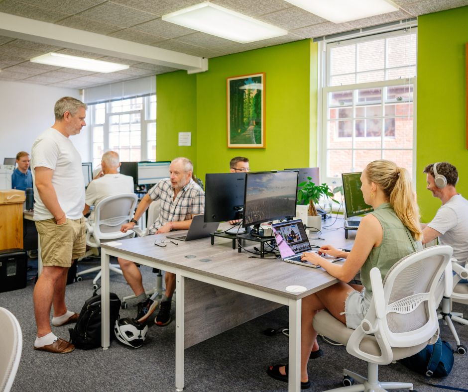 horsham coworking members working and chatting