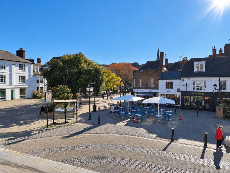view of horsham town centre from horsham coworking